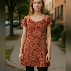 LUCKY BRAND Elegant Floral Patterned Dress. Size L